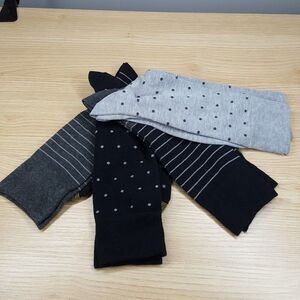 GOLD TOE Mens Dress Socks Black Gray 4-Pack Micro Dot Reinforced Toe